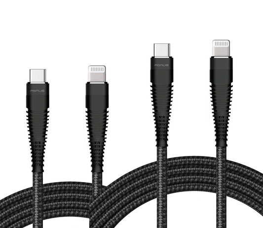 6ft and 10ft Long PD USB-C Cables, Braided Sync Type-C to iPhone Wire Power Cord Fast Charge - NWY57