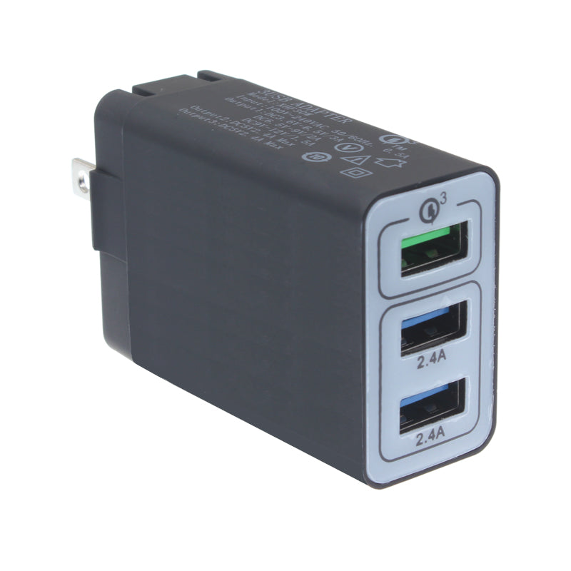 Home Charger, Travel One Fast Port 3-Port USB 6.8Amp 34W - NWA61