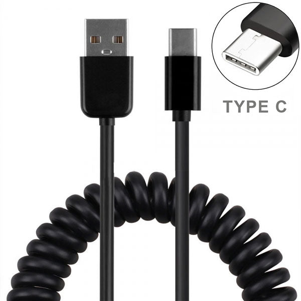 Car Charger, Quick Charge Type-C Coiled Cable USB Port 18W Fast - NWM14