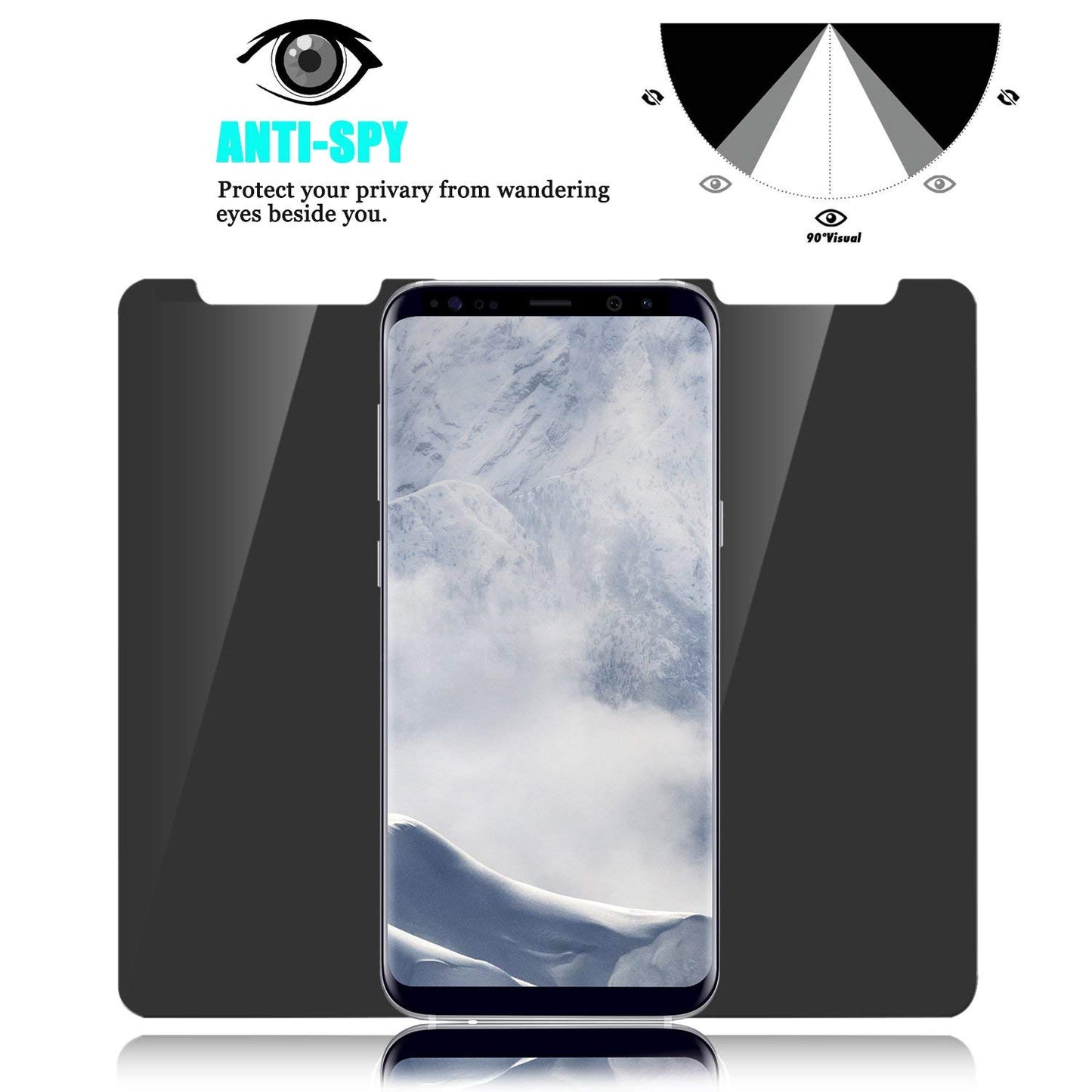 Privacy Screen Protector, 3D Edge Anti-Peep Anti-Spy Curved Tempered Glass - NWR73