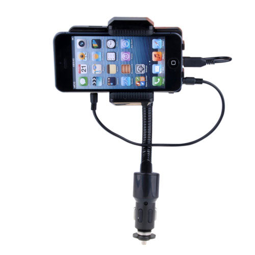 Car Mount, DC Socket Swivel USB Port Charger Holder FM Transmitter - NWJ47