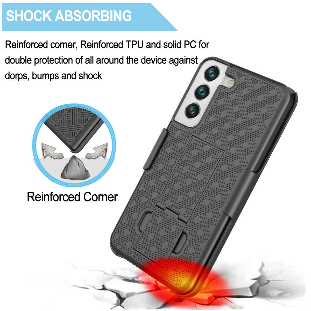 Belt Clip Case and 3 Pack Privacy Screen Protector, Anti-Spy Anti-Peep Kickstand Cover TPU Film Swivel Holster - NWZ54+3Z24