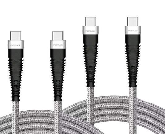 6ft and 10ft Long PD USB-C Cables, Data Sync USB-C to USB-C Power Wire TYPE-C to TYPE-C Cord Fast Charge - NWY67