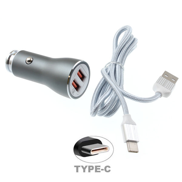 Car Charger, Adapter Power Type-C Cable 2-Port USB 36W Fast - NWD66