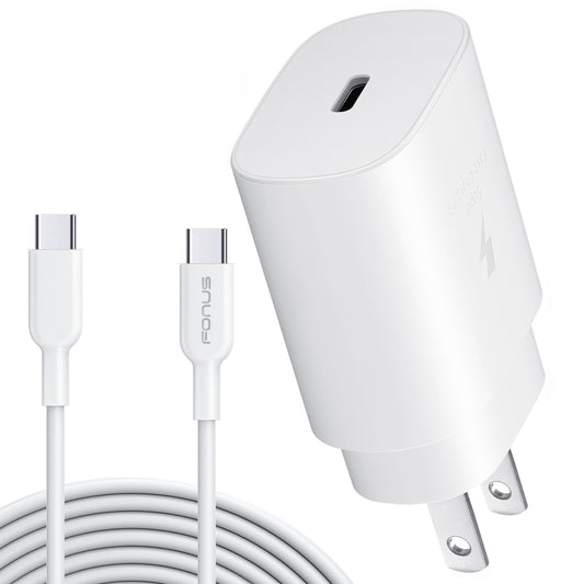 25W Fast Home Charger, Adapter Power Quick 6ft USB-C Cable PD Type-C - NWA79