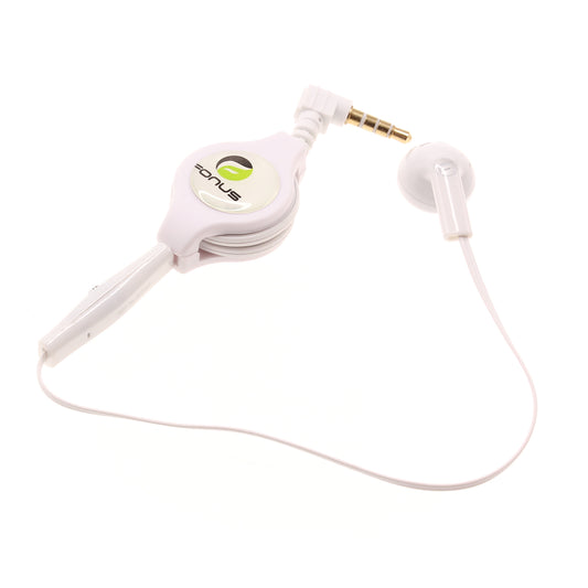 Retractable Mono Earphone, Earbud Handsfree Headset 3.5mm w Mic Headphone - NWJ79