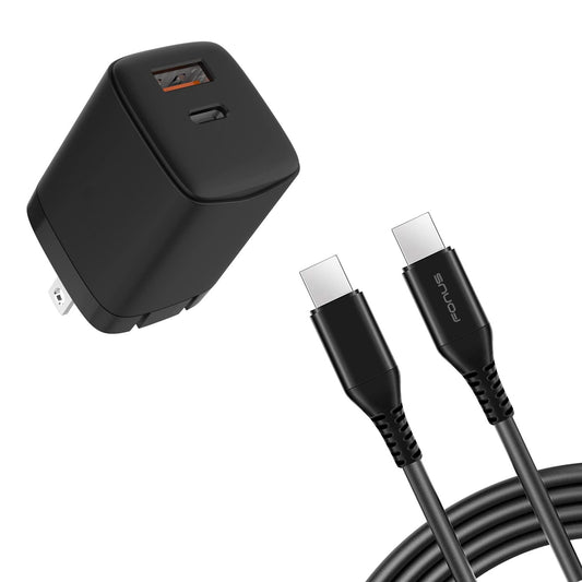 38W PD Home Charger, QC3.0 Adapter Power Cord USB-C 6ft Long Cable Fast Type-C - NWG88