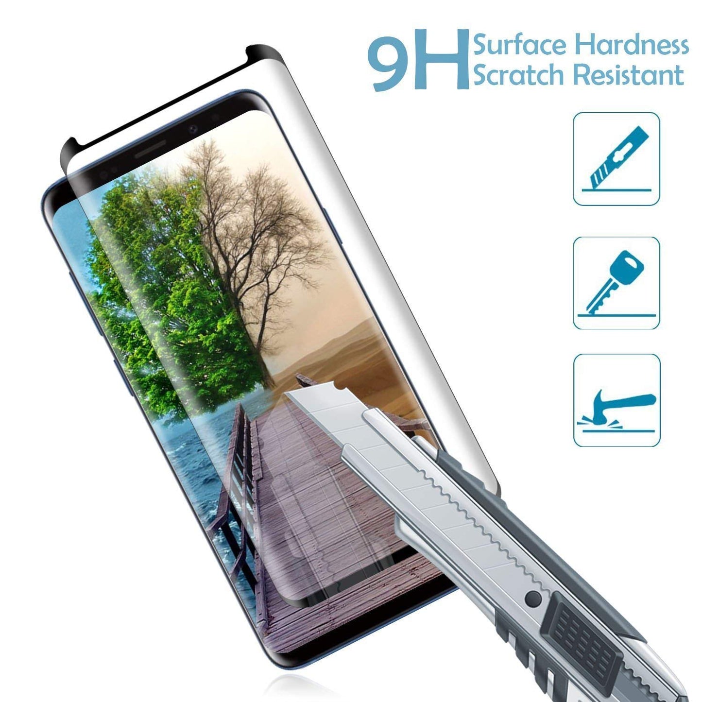 Screen Protector, Bubble Free Full Cover Curved Edge 5D Touch Tempered Glass - NWR58