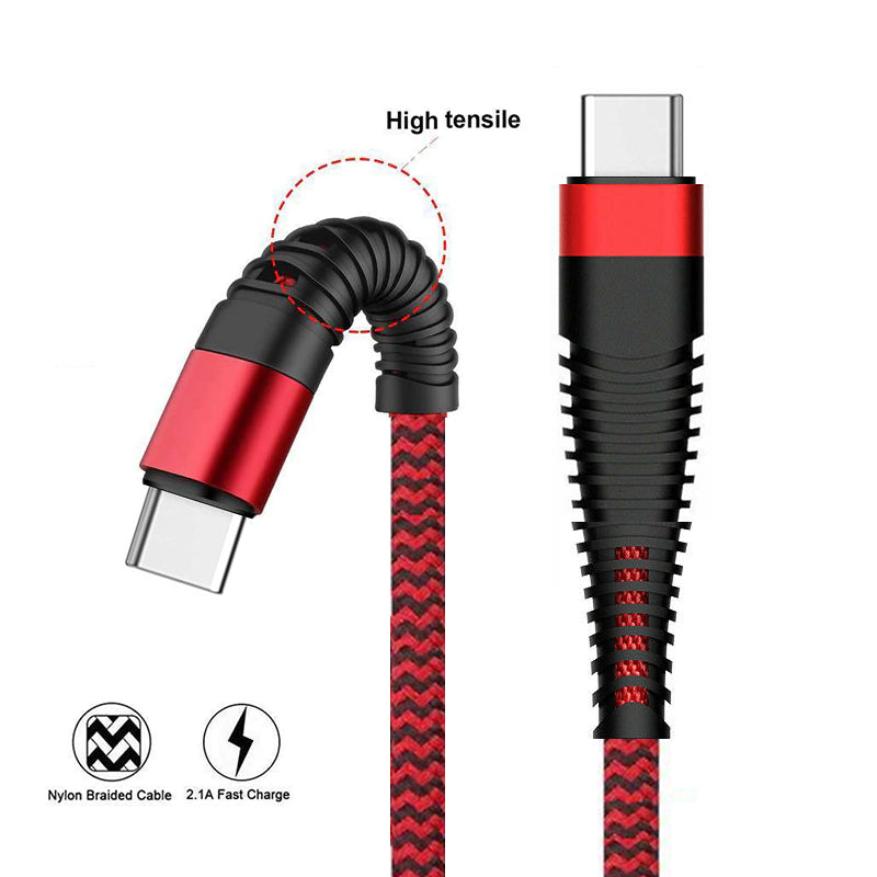 6ft and 10ft Long PD USB-C Cables, Data Sync USB-C to USB-C Power Wire TYPE-C to TYPE-C Cord Fast Charge - NWY68