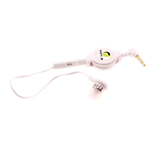 Retractable Mono Earphone, Earbud Handsfree Headset 3.5mm w Mic Headphone - NWM83