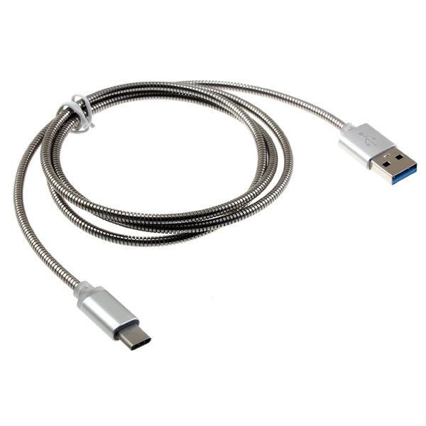 Metal USB Cable, Wire Power Charger Cord Type-C 3ft - NWE72