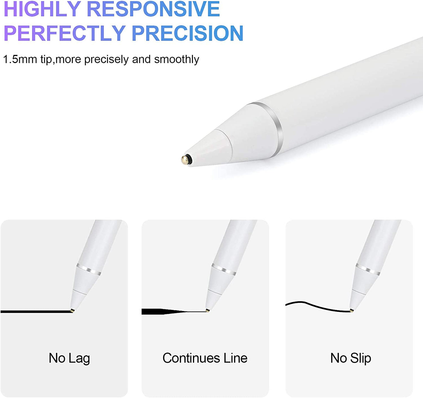 Active Stylus Pen, Palm Rejection Rechargeable Touch Capacitive Digital - NWB20