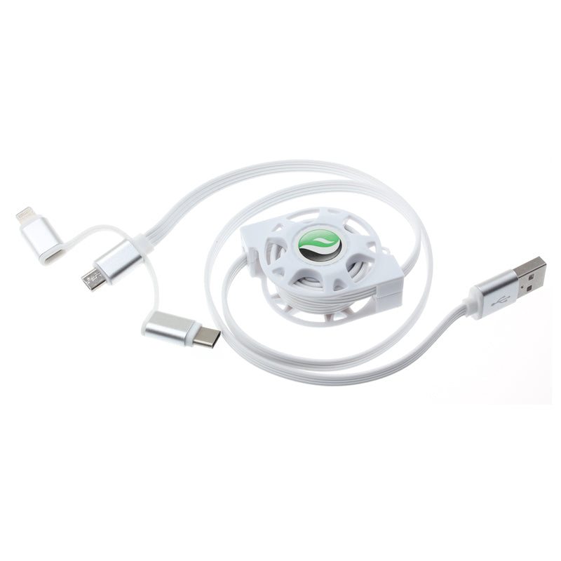 USB Cable, 3-in-1 Cord Power Charger Retractable - NWR29