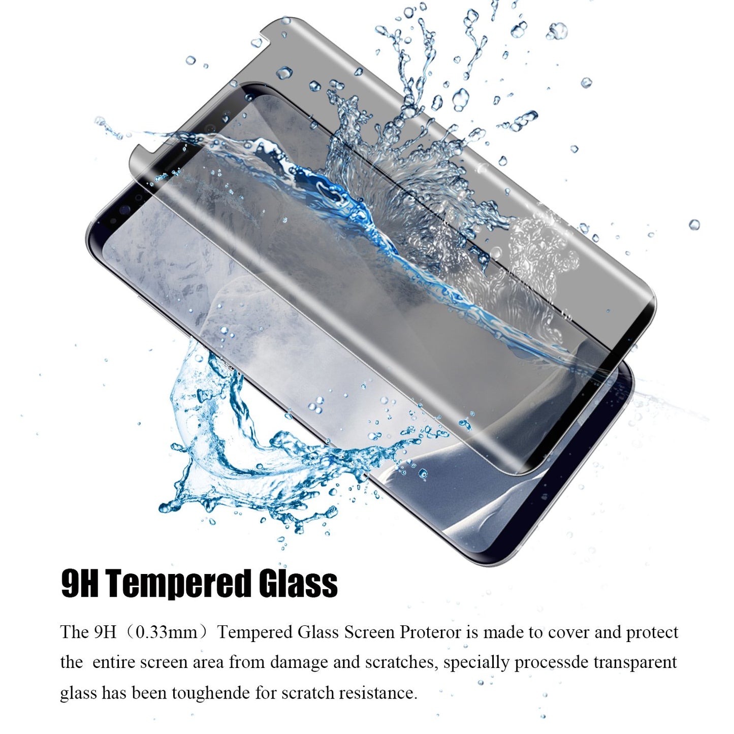 Privacy Screen Protector, 3D Edge Anti-Peep Anti-Spy Curved Tempered Glass - NWR73