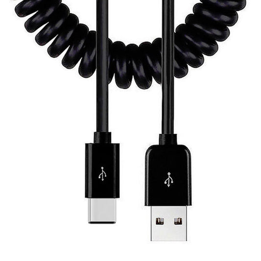 USB Cable,  USB-C Cord Charger Type-C Coiled  - NWF48 298-1