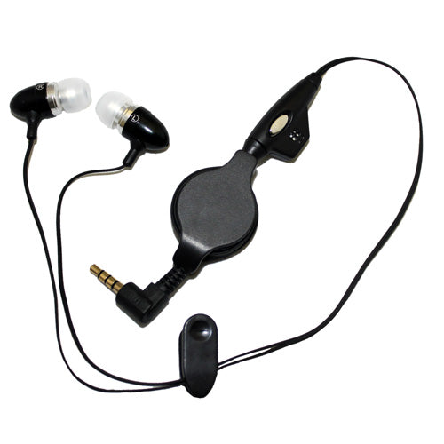 Retractable Earphones, 3.5mm Headset Handsfree Mic Headphones Wired - NWC63