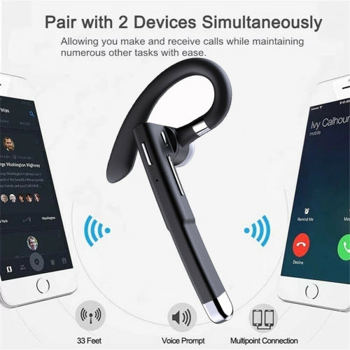 Wireless Earphone, Headset Single Handsfree Headphone Boom Mic Ear-hook - NWJ36