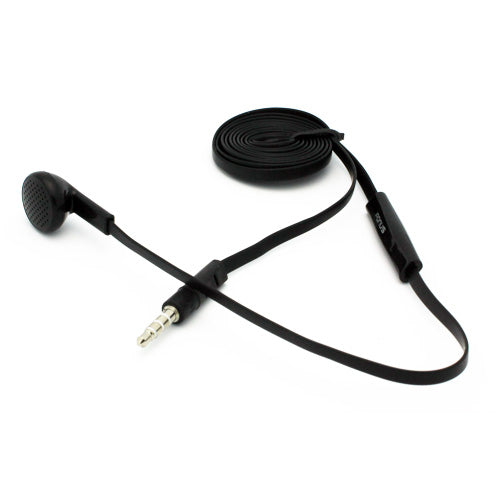 Mono Headset, Flat Headphone 3.5mm Single Earbud Wired Earphone - NWJ88